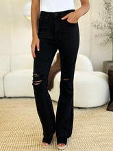 Judy Blue Full Size High Waist Distressed Flare Jeans - Vintage Style & Comfort